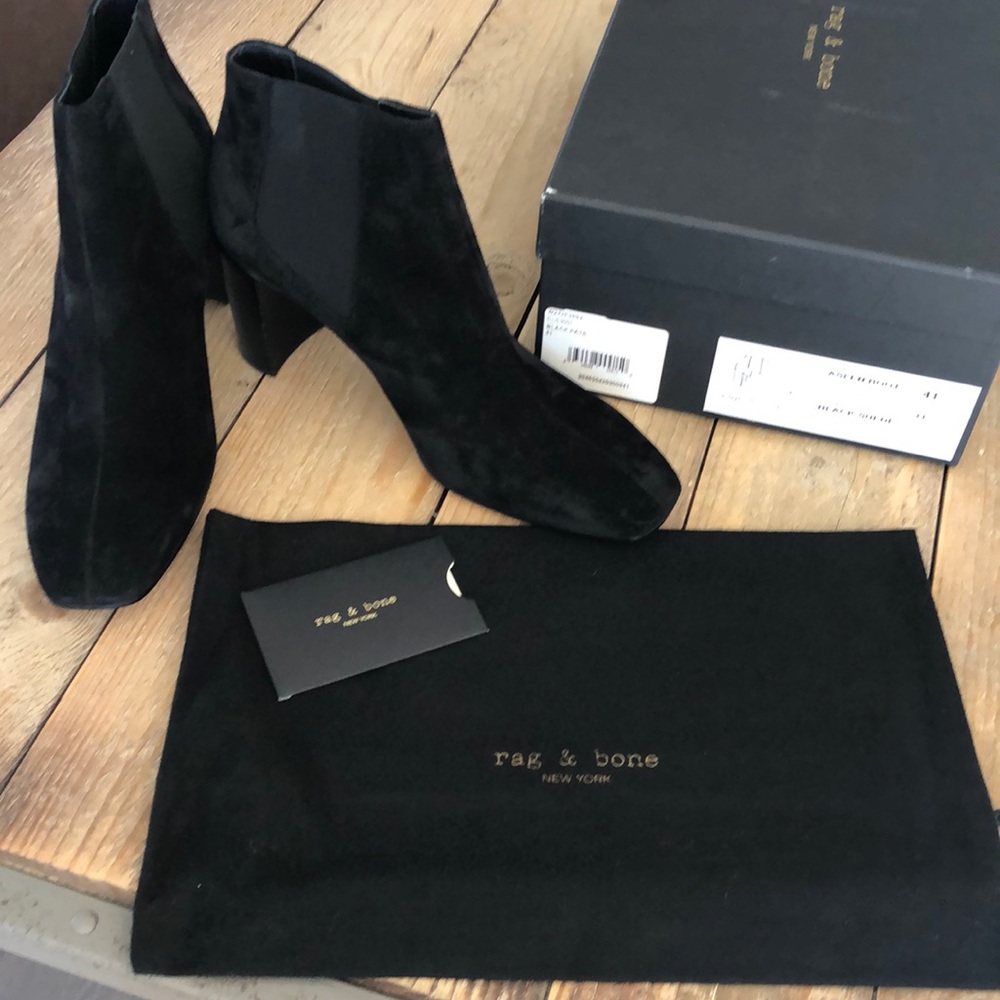 Rag and Bone Aslen Boot in black suede